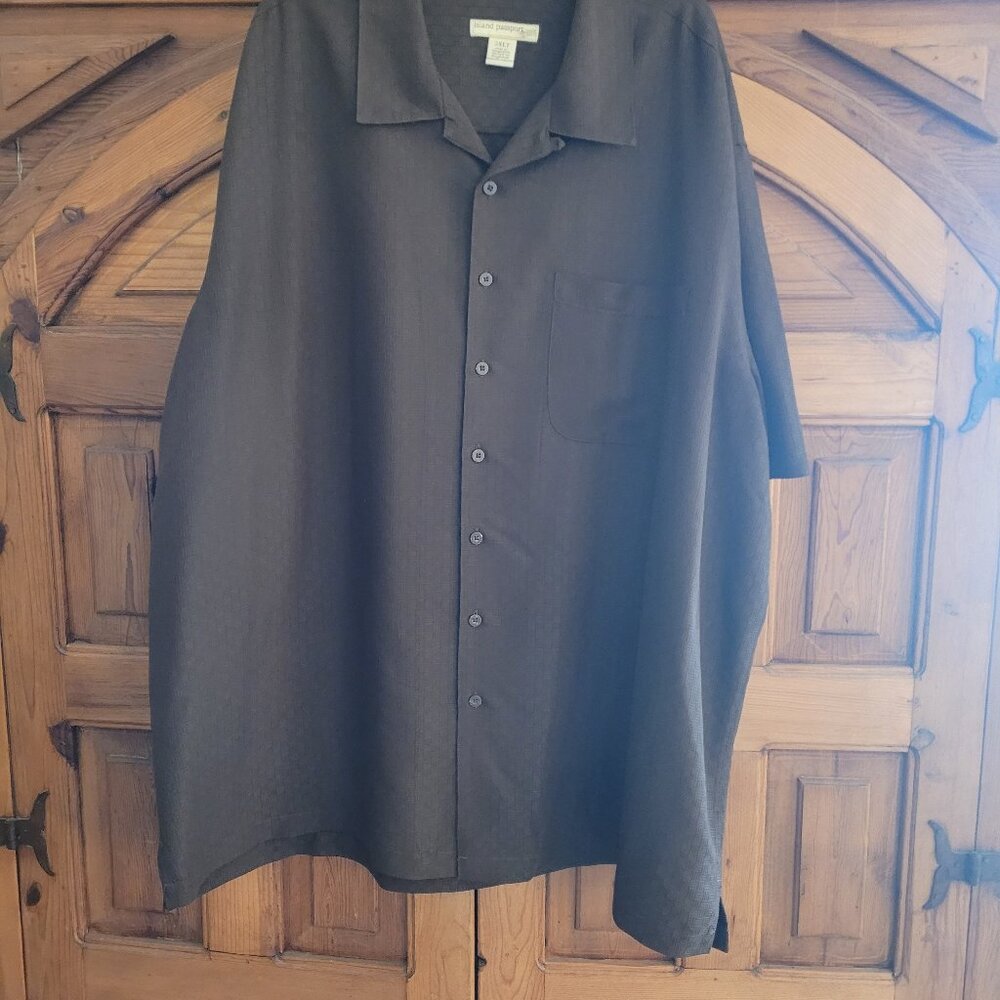 BROWN, Island Passport Men's 3XLT Casual Button Down